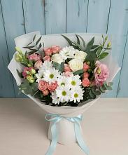 Букет цветов из:  Розы, Лизиантусы и Хризантемы в Ботово