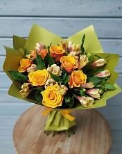 Букет цветов из:  Альстромерии и Розы в Ботово