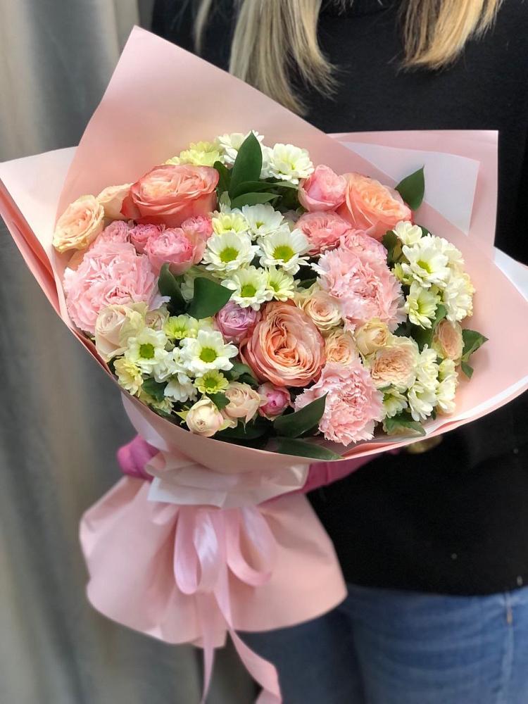 Букет цветов из: Гвоздики, Розы и Хризантемы в Ботово