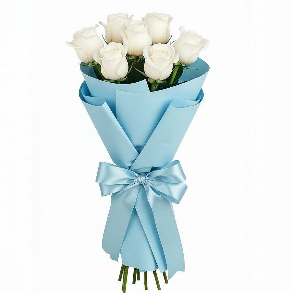 Букет 7 белых роз Проуд в Ботово