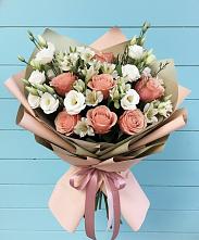 Букет цветов из:  Розы, Альстромерии и Лизиантусы в Ботово