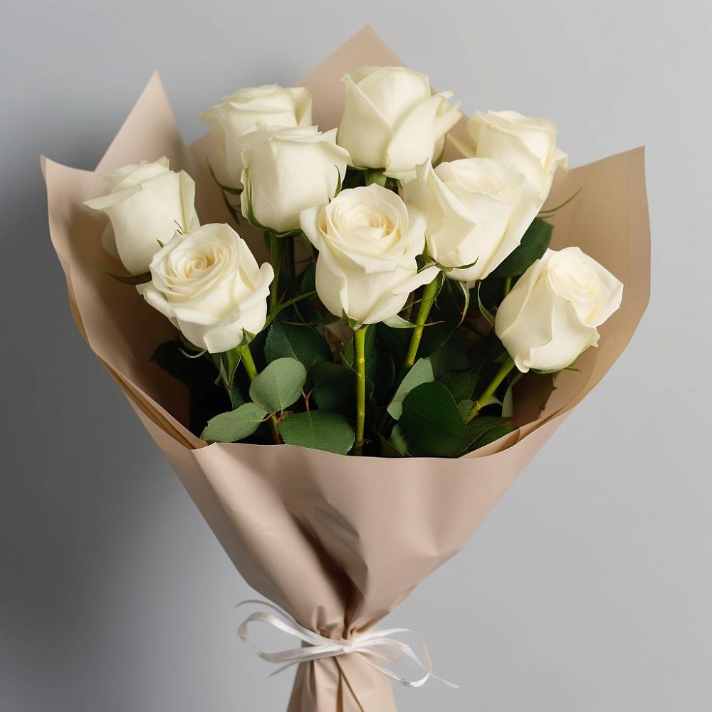 Букет 9 Белых роз Эдлесс Лав в Ботово