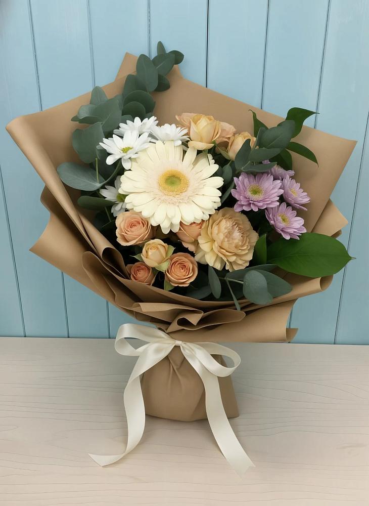 Букет цветов из: Герберы и Хризантемы в Ботово