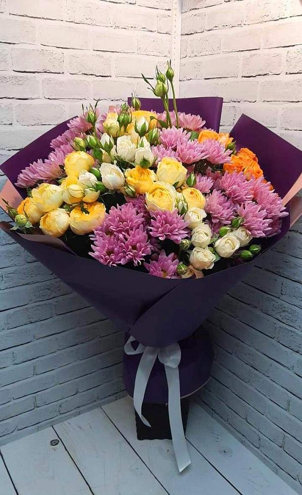 Букет цветов из: Хризантемы и Розы в Ботово