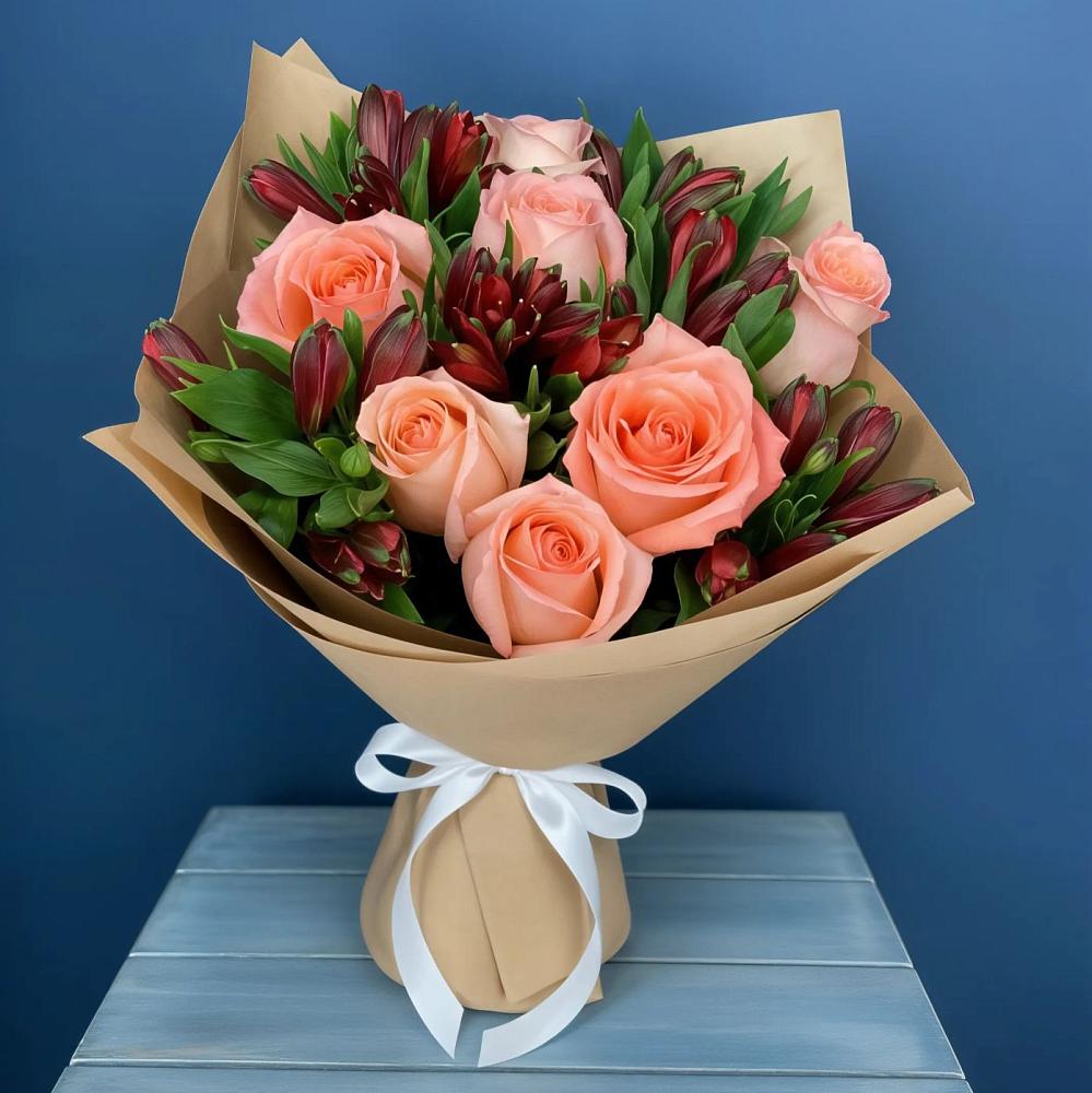 Букет цветов из: Розы и Альстромерии в Ботово