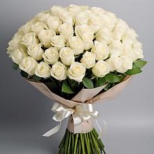 Букет 101 беля роза Белоснежка в Ботово