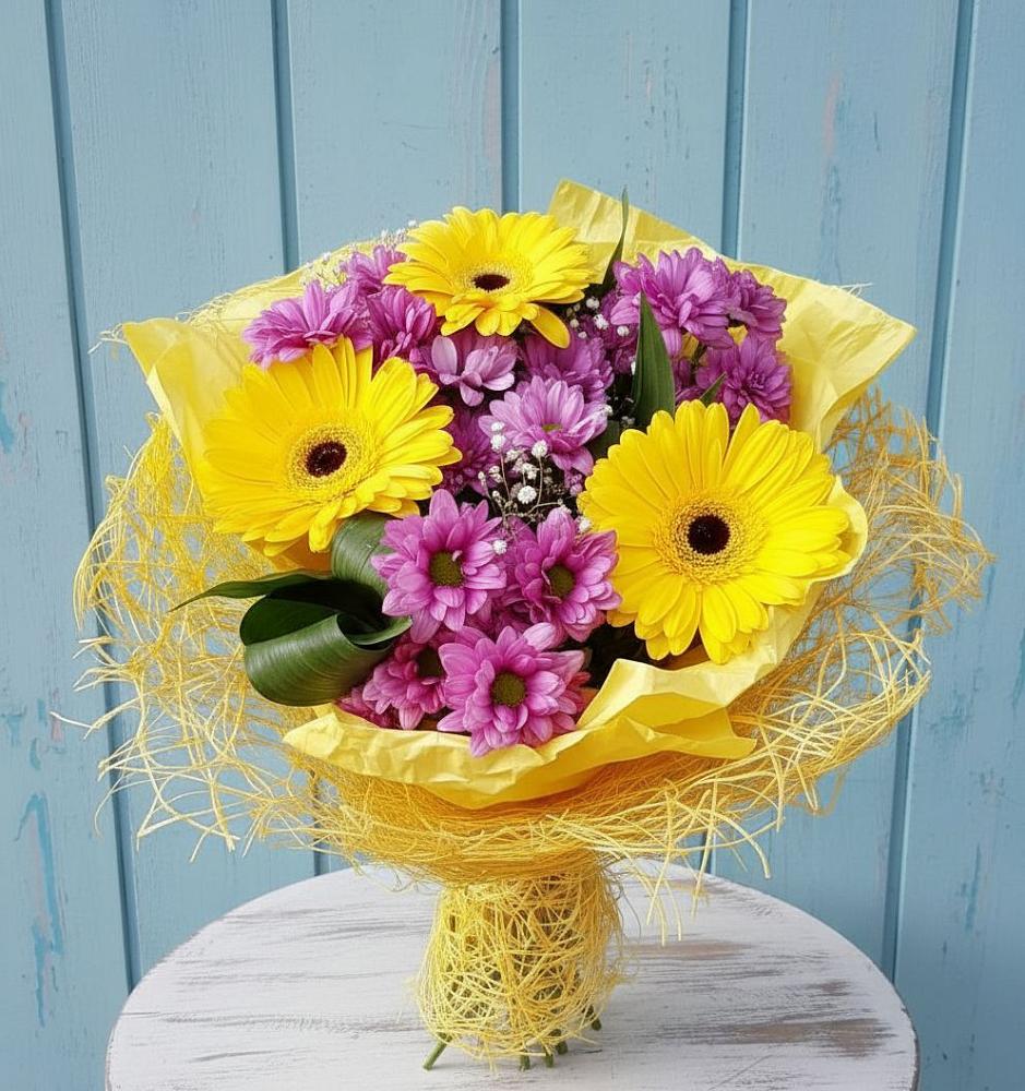 Букет цветов из: Хризантемы и Герберы в Ботово