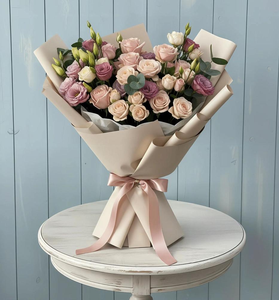 Букет цветов из: Розы и Лизиантусы в Ботово