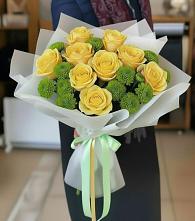 Букет цветов из:  Хризантемы и Розы в Ботово