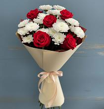 Букет цветов из:  Розы и Хризантемы #REPLACE_PRED# Ботово
