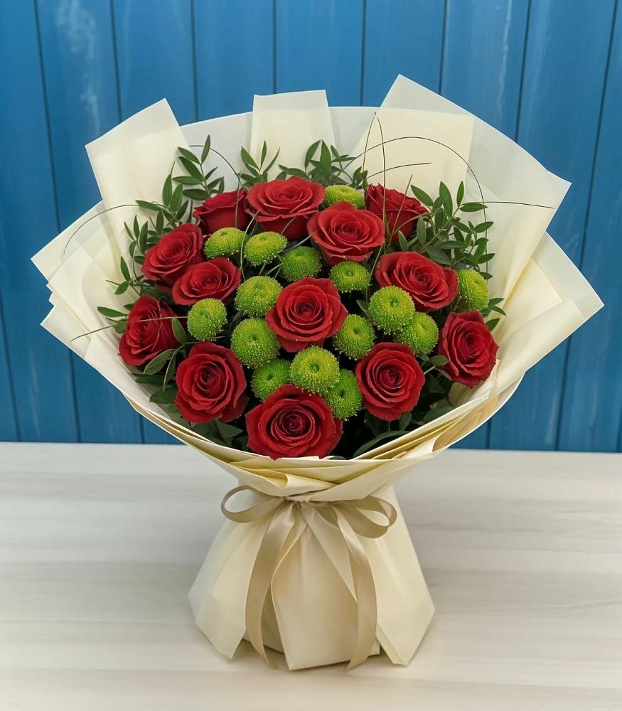 Букет цветов из: Розы и Хризантемы в Ботово